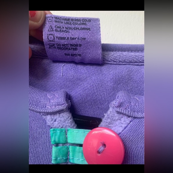 Purple seahorse carb turtle cardigan sweater button up pink orange turquoise - Picture 6 of 10